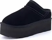 [CUSHIONAIRE] Women's Huggy Genuine Suede Cozy Mule Platform +Memory Foam, Wide Widths Available