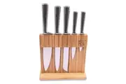 Soest 7pcs Knife Block Set Bamboo Holder Cutting Board Stainless Steel Knives