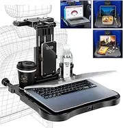 Car Seat Tray Table Holder, Foldable Car Seat Back Portable Tray with Cup Holder, Universal Vehicle Backseat Hanging Desk for Working, Dining, Food, Travel Holder