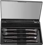 Travel Makeup Brush Set - Travel Makeup Brushes with Mirror - Cosmetic Tools Kit with Cleaning Sponge, Foundation and Concealer Applicator for Eye Shadows