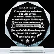 YWHL Best Boss Gifts for Women Men Going Away Appreciation Gifts for Boss Lady Male Crystal Office Keepsake Present for Boss Leader Boss Day Retirement Christmas Birthday Gifts for Boss