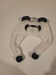 Child’s One Size Panda Bear Winter Hat White Black