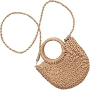 [TINEASUR] Bag Rattan Shoulder Handbags Woven Bag Vacation Woven Clutch Wicker Basket Handbag Purse Small Crossbody Bag Beach Tote Bag Wicker Clutch Handbag