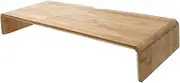 SEWACC Bamboo Monitor Stand Riser Practical Computer Storage Rack for Desk Durable Desktop Organizer Design for Home Office School Use