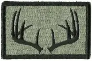 VELCRO® BRAND Fastener Morale HOOK PATCH Hunting Wildlife Antlers Foliage 3x2"