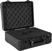 ITHWIU 13 Inch Aluminum Carrying Case 13 X 10 X 5.5 Inch Ideal for Microphone & Camera Gear Transportation, DJ Mixer Case with Customizable Pre-Diced Foam, Black