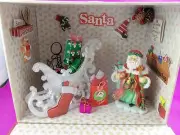 Dollhouse Miniature Santa Preparing for Takeoff Roombox Scenario