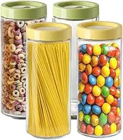 [Blissora] Glass Jars with Lids Air Tight, Wide Mouth Mason Jars, Overnight Oats Container Jar, Food Storage Containers for Meal Prep Spice Cookie Cereal Sugar Pickle Yogurt Salad (1250ml, 4 Pack)