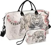 [YXYZRMY] Travel Duffel Bag Chinese Big Cat Cherry Gym Bag Sports Tote Bag with Multiple Interior Pockets Shoulder Weekender Bag for Women Men with Toiletry Bag 20.5”x 7.9”x 13.8, Multi-Colored, one