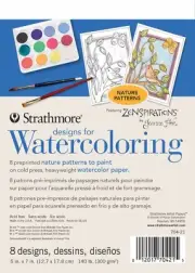 STRATHMORE® Watercoloring Pad 5x7" 8 Preprinted Nature Patterns 140 lb/300gsm