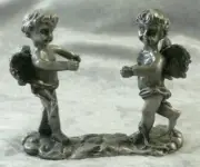 Cupid Pewter Heart or Sphere Stand