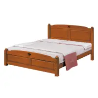 在飛比找momo購物網優惠-【唯熙傢俱】提拉柚木色5尺雙人床(臥室 雙人床 實木床架 床