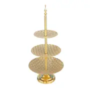 Royal Design Iron Metal Cake and Fruit Plate Stand Cake Stand 3 Tier Silver 18.5;24;30 (height:60 cm)
