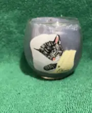 Rare Chessie glass with a Blue Candle C & O Railroad