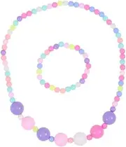 [WOFASHPURET] Girls Necklace Bracelet Set Candy Color Jewelry Kit Party Favor for Boys and Girls