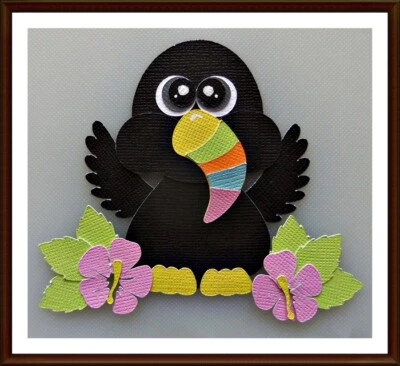 Cute Toucan Handmade Paper Piecing Embellishment for Cards Pages PCC