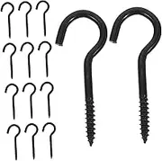 Self Tapping Screw Open Black Screw Eye for DIY Projects Pcs Wall Ceiling Hooks