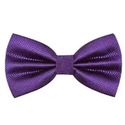 Mens Solid Mini Squares Formal Banded Bow Ties Dark Purple Plaid