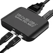 USB C HD Adapter | HD+USB Splitter - Multiport Connector Reader Portable 4K@60Hz for Monitor Phone Tablets Work Office Home