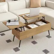 CostwayAccent Coffee Table with 2 Hidden Compartments for Living Room