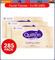 3 x Quilton 3 Ply Soft Cooling Lotion Facial Tissues Vitamin New AU