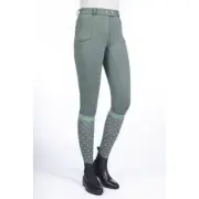 HKM Monaco Winter Full Seat Silicone Riding Breeches - Moss Green or Dark Blue