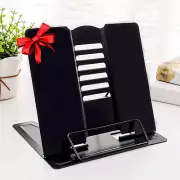 Metal Book Stand Adjustable Reading Rest W/ Page Clips, Portable Holder for Cook