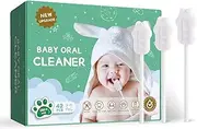 Quanmin 42-Pack Baby Tongue Cleaner Baby Oral Cleaner Baby Dry Wipes Disposable Infant Toothbrush Upgraded Paper-Handle Oral Gum Cleaners for Babies and Infants Aged 0+ Years (Cat Claw Design)