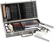 Royal & Langnickel 58 Piece Sketch Art Set Graphite Color Pencils Blend in Case