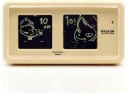 Yoshitomo Nara Original Design Table Walk on Flip Clock Patapata Beige NEW