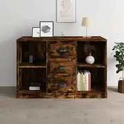 Smoked Oak Sideboard Buffet with Storage Cabinets for Dining, Living Room – Kitchen Cabinet, Sideboard with Shelves & Table, Modern Furniture, 104.5x35.5x67.5 cm