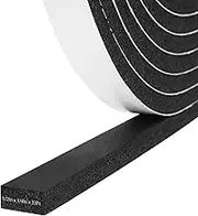 Foam Insulation Tape self Adhesive,Weather Stripping for Doors and Windows,Sound Proof soundproofing Door Seal,Weatherstrip,Cooling, Air Conditioning Seal Strip (1/2In x 1/4In x 33Ft, Black)
