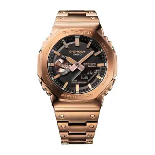 【CASIO 卡西歐】G-SHOCK八角金屬雙顯錶(GM-B2100GD-5A)