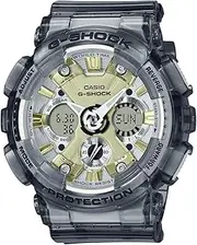 [Casio] G-Shock GMAS120GS-3A S-Series Analog Digital Mid Size Grey Strap Unisex Adult Watch, Champagne Dial, 49 × 45.9 × 15.8 mm