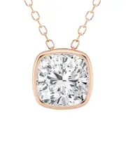 14K Rose Gold 1.50 ct. tw. Lab-Grown Diamond Solitaire Pendant Necklace