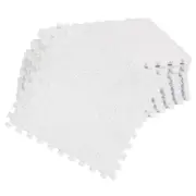 12/24pc Puzzle Exercise Mat White Interlocking EVA Soft Foam Yoga Mat 11.8x11.8"