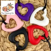 Autism Chewy Necklace - Chewie Tube Sensory Chew ASD ADHD SPD Love Heart