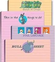Stonehouse Collection | Funny Adult Note Pad Assorted Pack | USA Made | 4 Novelty Notepads - Funny Office Supplies (4)