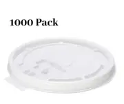 1000 Pack - 90mm White Flat Tear Back Lids for Hot Cup, Coffee Cup, Paper Cup
