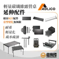在飛比找蝦皮商城優惠-ADLiCO 碳纖維露營桌 配件 延伸桌板 三角轉板 桌燈架