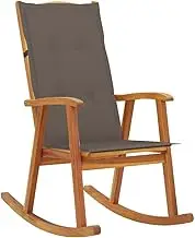 Garden Chair Rocking Chair with Cushions Solid Acacia Wood Patio Seating