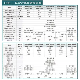 【格力】8.0KW 11-13坪 R32新時尚變頻一對一單冷分離式《GSB-80CO/I》(安裝另計)