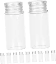 WRITWAA 24pcs Mini Glass Vials with Screw Caps Leak Storage Bottles for Essential Oils Perfumes Spices and Liquids Durable Reusable Tiny Containers for Travel and Home Use