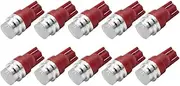 Ruiandsion 10pcs T10 168 194 175 161 COB Red Led Indicator Dash Light Bulb DC12V