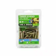 Zenith 14G x 50mm Gold Passivated Bugle Head Type 17 Batten Timber Screws - 25 P