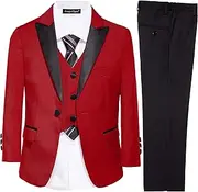 [Garqia Clyon] Boys Formal Blue Suits Kids Slim Fit Suit Set Toddlers Tuxedo 5-Pieces