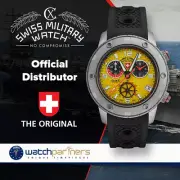 CX Swiss Military RALLYE GMT 44mm Swiss Chrono watch GMT 20ATM Yellow dial 2749