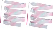 [YARNOW] Ribbon Little Gymnastic Equipment for Streamer Shows Band Metallic Gymnastics Rainbow Glitter Competitive Gym Rhythmic Gymnastics Dancing Polyester Red