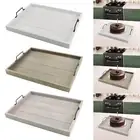 Wood Serving Tray with Handles Serving Board for Dinner Food Wooden Serving Tray