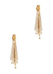Rabanne Pixel Chainmail Clip-on Drop Earrings - Gold ONE SIZE